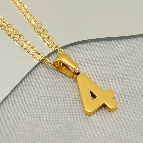 18K Gold Plated Lucky Number Necklace*Angel Number Charm*0123456789 Pendant*ZX - Picture 8 of 15